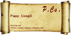 Papp Csegő névjegykártya